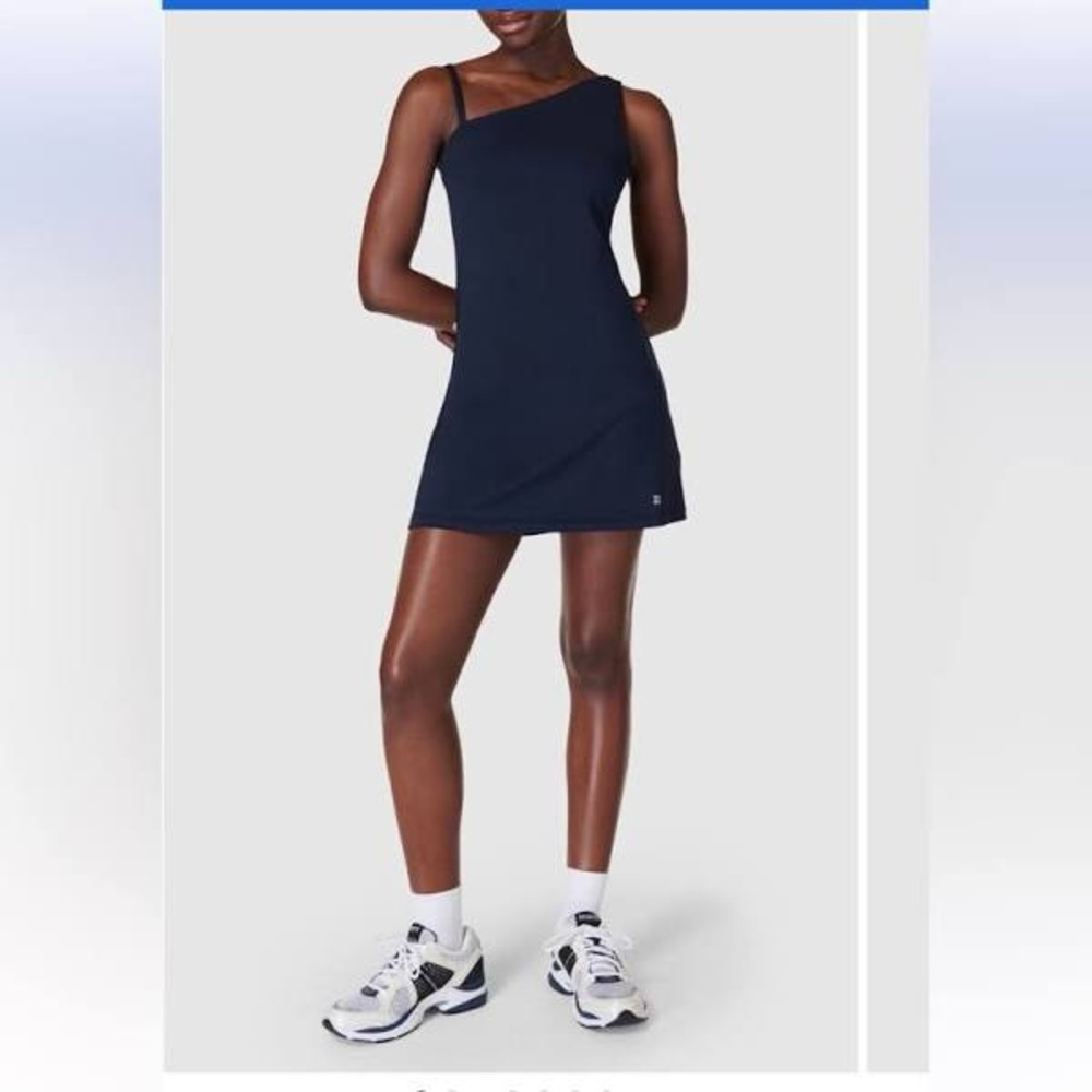 SWEATY BETTY Asymmetric Sport Dress | Navy | Size XS - Picture 1 of 9